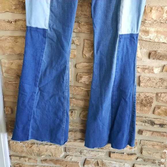 Hollister Jeans High-Rise Vintage Flare Stretch Patchwork Boho Retro Sz 31/34 - Picture 3 of 14